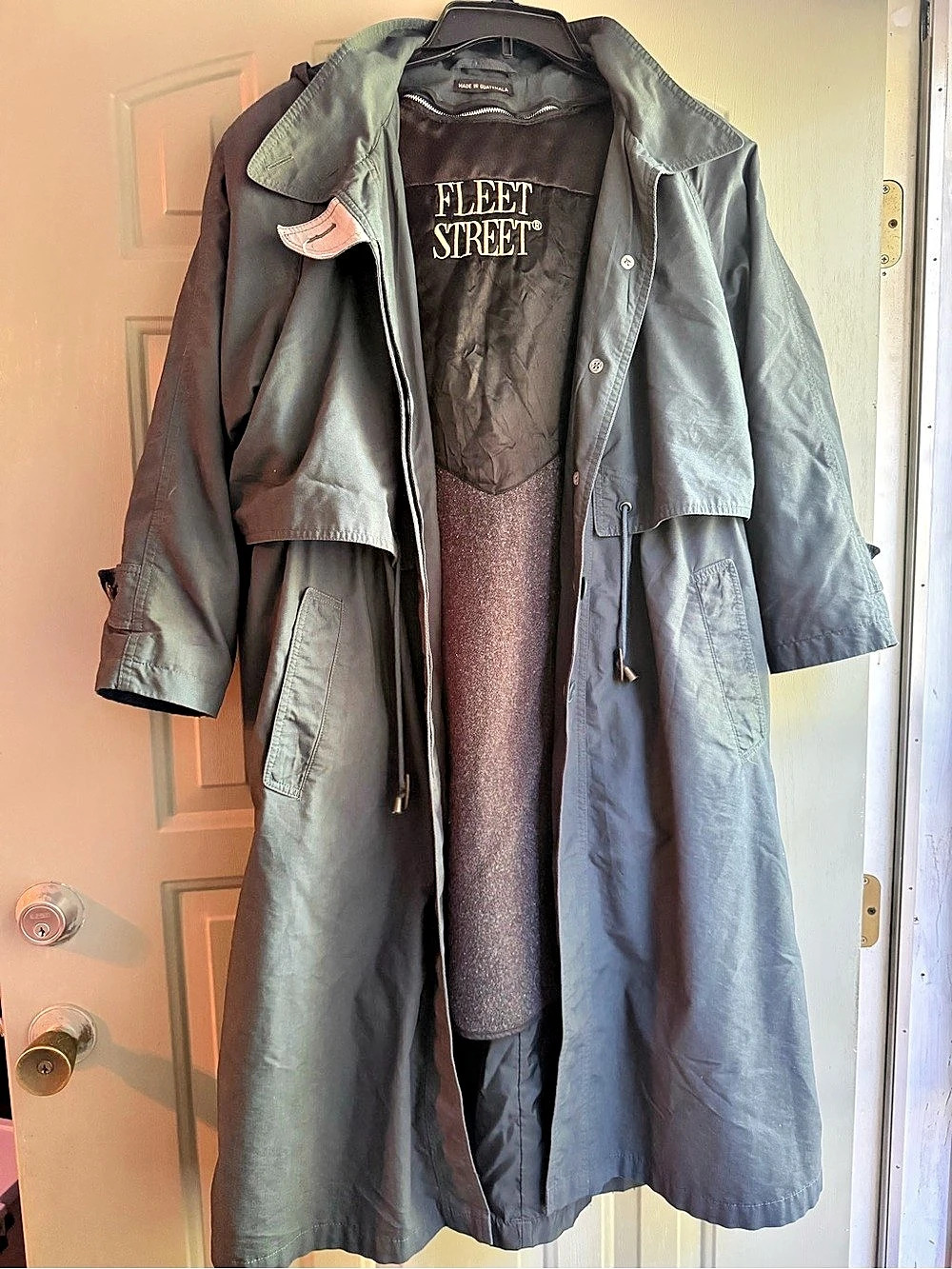 Fleet Street Hooded Trench Coat Gray Size 6